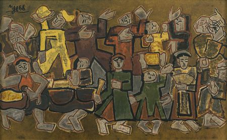 Sample artwork by Nguyen Tu Nghiem (1922 - 2016), known for traditional vietnamese cultural themes with a modernist european aesthetic - View similar artists and auction records