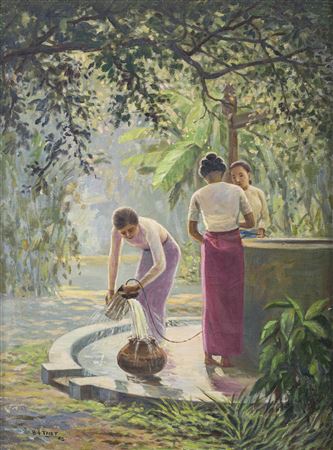 Three Ladies at a Water Well