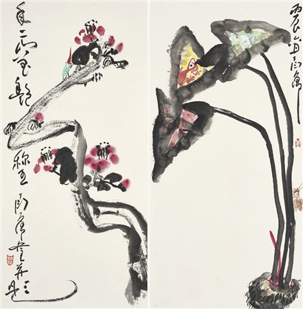 Camellia / Taro Leaves and Insects