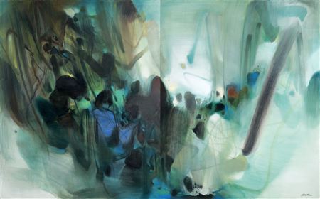 Dynamisme bleu I (Blue Dynamism I) (Diptych)