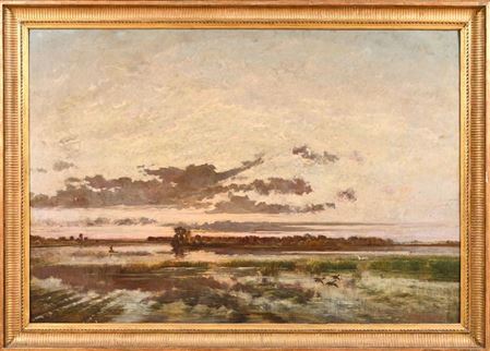 Sunset on a Dombes pond