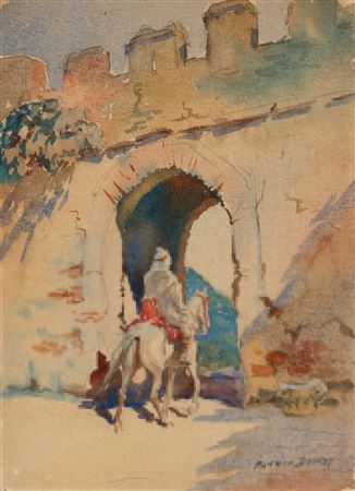 ARRIVAL AT FOUNDOUK by Matteo Brondy - Auction record, sale price, and art valuation. Compare with similar artists and explore comparable artworks.