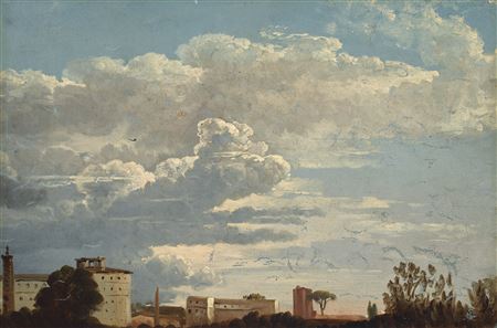 A cloud study over a Roman town
