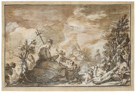 Neptune crowned by a putto, surrounded by sea gods and nymphs by Giacomo Cestaro - Auction record, sale price, and art valuation. Compare with similar artists and explore comparable artworks.