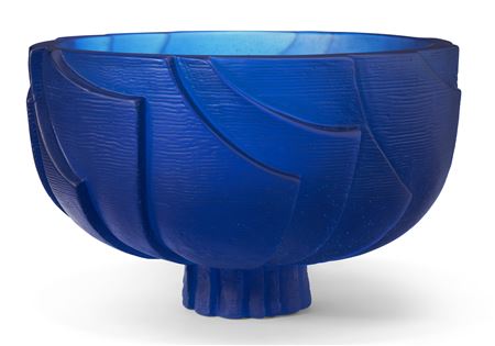 A Large Cobalt Glass Bowl