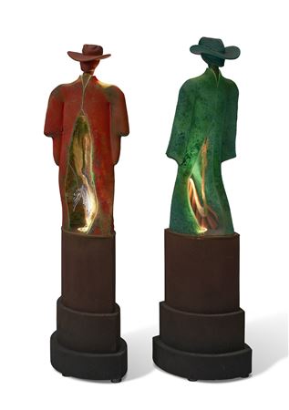 Two 'Catwalk' Figures on Stands by Kjell Engman - Auction record, sale price, and art valuation. Compare with similar artists and explore comparable artworks.
