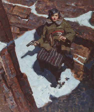 "A Strange Sound Drifted Down to Kit from the Top of the Range – A Man’s Voice, Singing" by Dean Cornwell - Auction record, sale price, and art valuation. Compare with similar artists and explore comparable artworks.