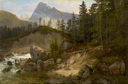 Parti ved Hintersee i Tyrol, Studie efter Naturen