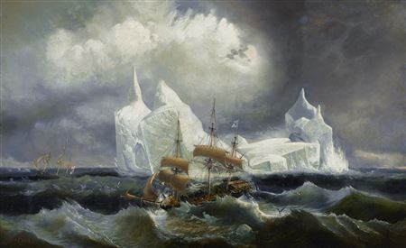 The 'Astrolabe' and 'Zélée' in a Swell in the Antarctic