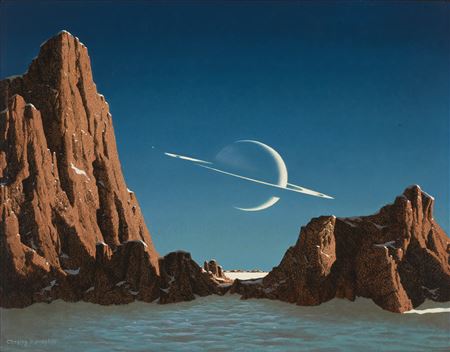 SATURN AS SEEN FROM TITAN
