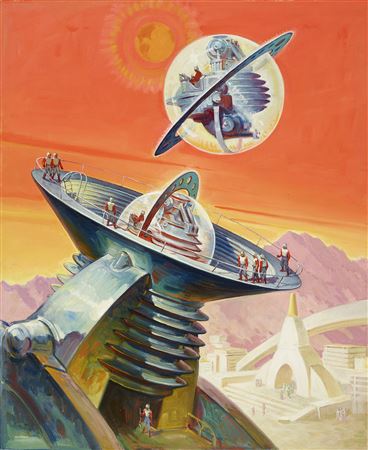 LUNAR COLONY WITH TRANSPORT SPHERES