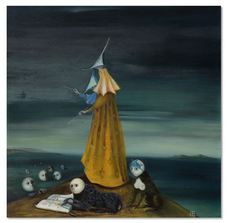 Sample artwork by Bridget Tichenor (1917 - 1990), known for surrealist, fantasy painting, magazine illustration - View similar artists and auction records