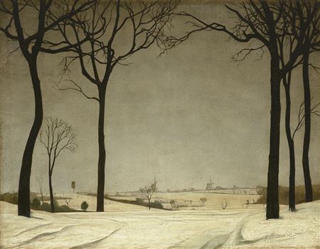 A snowy landscape, Tiegem