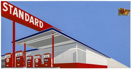 Standard Station, Ten-Cent Western Being Torn in Half (Estimate on Request)