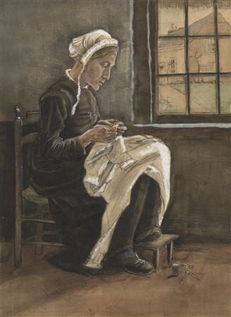 Naaiende vrouw (Woman Sewing) - Image 1 of 5