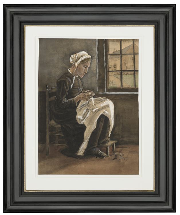 Naaiende vrouw (Woman Sewing) - Image 2 of 5