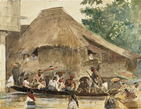 Far East: A street in Manila during the flood