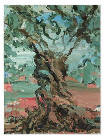 Sample artwork by Tagreed Darghouth (Born 1979), known for surreal abstract expressive paintings of skull images, impasto - View similar artists and auction records