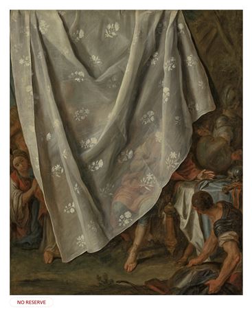 The Meeting of Alexander the Great and Roxana, behind a trompe l'oeil curtain by Pietro Antonio Rotari - Auction record, sale price, and art valuation. Compare with similar artists and explore comparable artworks.