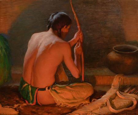 Indian by Firelight