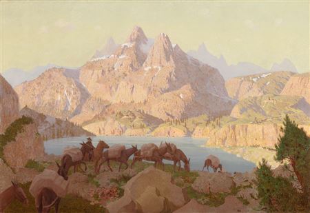 Mule Train Through the Minarets (ca. 1928)