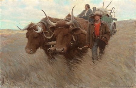 The Homesteaders (1908) by Harvey Thomas Dunn - Auction record, sale price, and art valuation. Compare with similar artists and explore comparable artworks.