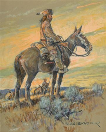 Free Trapper; Two Horses at Corral