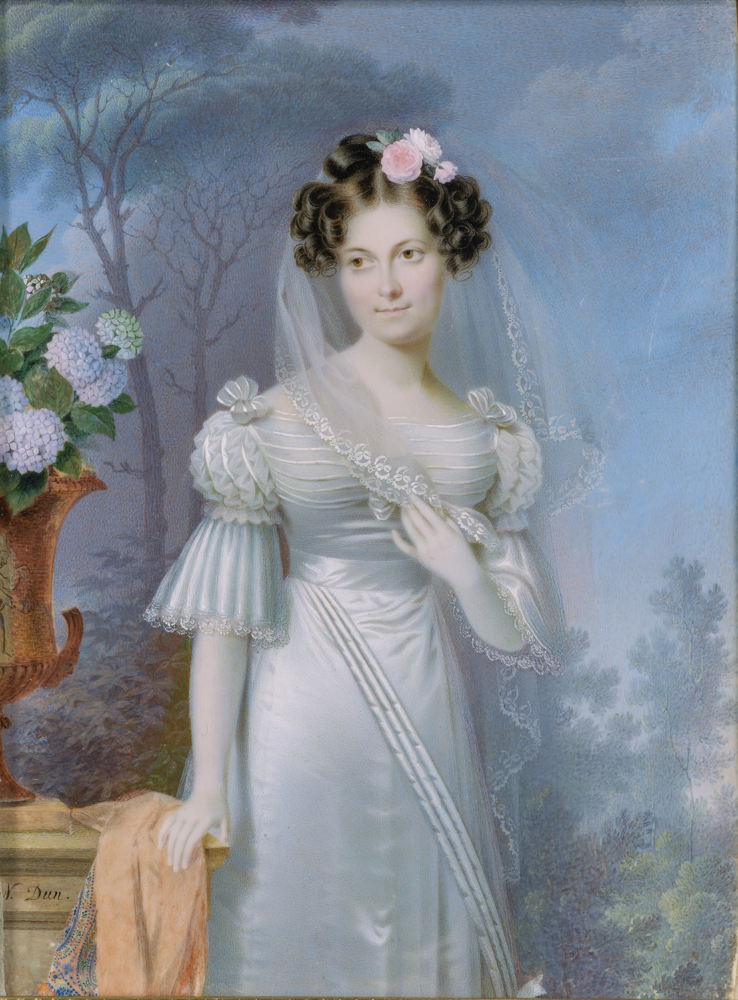 Maria-Cristina de Bourbon-Siciles (1806-1878), reine et régente d'Espagne en robe blanche by Nicholas François Dun - Auction record, sale price, and art valuation. Compare with similar artists and explore comparable artworks.