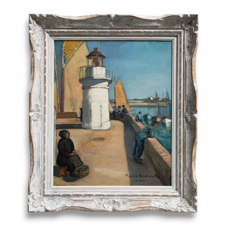 Ile d'Yeu, animation on the jetty near the lighthouse