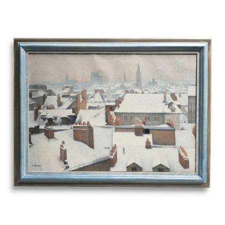 Snow-covered roofs by Charles Clement Francis Perron - Auction record, sale price, and art valuation. Compare with similar artists and explore comparable artworks.
