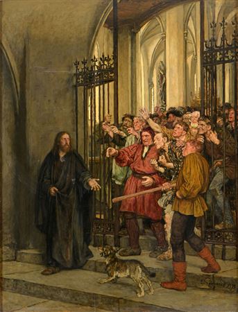 Expulsion of Christ by Eduard Karl Franz Von Gebhardt - Auction record, sale price, and art valuation. Compare with similar artists and explore comparable artworks.