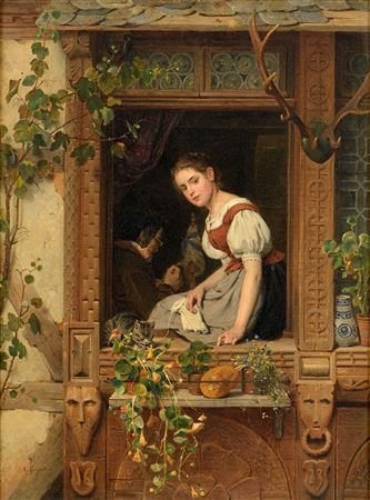 The forester's beautiful daughter by August Friedrich Siegert - Auction record, sale price, and art valuation. Compare with similar artists and explore comparable artworks.