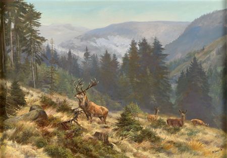 Sample artwork by Fritz Laube (1914 - 1993), known for animal painting - View similar artists and auction records