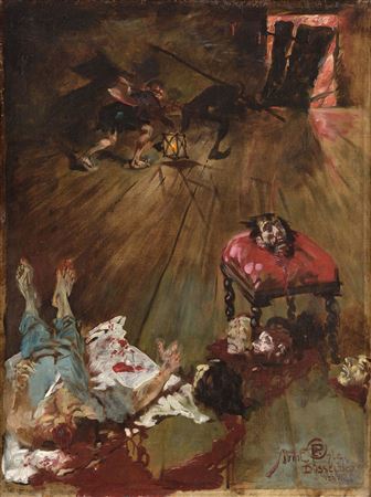 The murder by Hermann Emil Pohle - Auction record, sale price, and art valuation. Compare with similar artists and explore comparable artworks.
