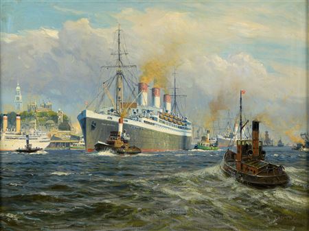The Cap Arcona in the port of Hamburg