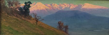 The Alps seen over the Corne d'or at Corenc by Hippolyte Mouthier - Auction record, sale price, and art valuation. Compare with similar artists and explore comparable artworks.