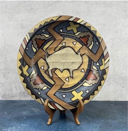 Painted Buffalo Wood Bowl