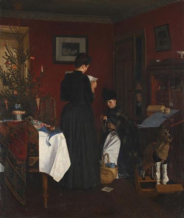 WOMEN IN TARTAN PREPARING FOR CHRISTMAS