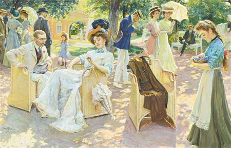 MIDSUMMER DAY by Oscar Arthur Bluhm - Auction record, sale price, and art valuation. Compare with similar artists and explore comparable artworks.