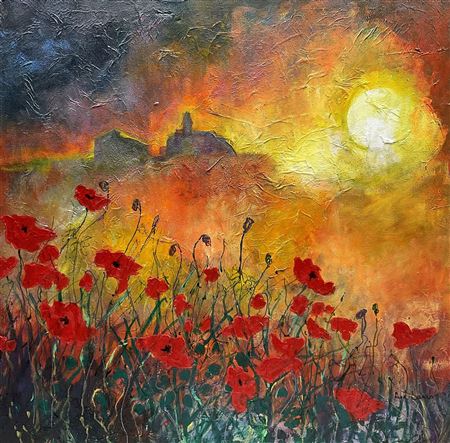 Sunset over the Poppy Field by Ann Lamb - Auction record, sale price, and art valuation. Compare with similar artists and explore comparable artworks.