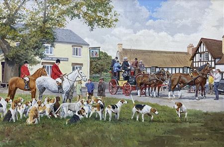 'Arriving at the Meet' by Reginald Harvey - Auction record, sale price, and art valuation. Compare with similar artists and explore comparable artworks.