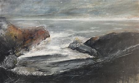 Seagulls Hovering over Little Thornwick Bay Flamborough