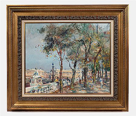 Paris, view of the Place de la Concorde from the Tuileries Gardens. by René Zimmermann - Auction record, sale price, and art valuation. Compare with similar artists and explore comparable artworks.
