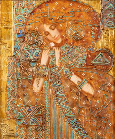 Woman with a rose.