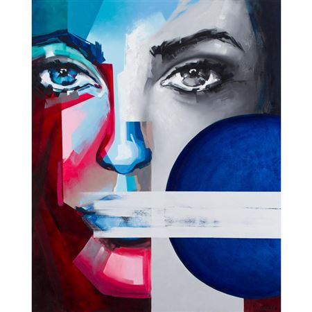 Sample artwork by Patrycja Nurkan (Born 1988), known for abstract figurative painting, drawing, experimental prints - View similar artists and auction records