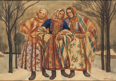 Three highlanders on the road, 1910-14