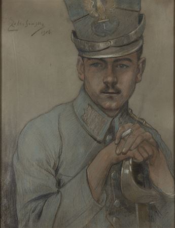 Portrait of a Legionnaire ("Portrait of a Son"), 1916 by Kaspar Zelekchowski - Auction record, sale price, and art valuation. Compare with similar artists and explore comparable artworks.