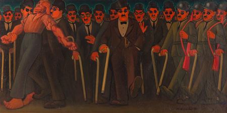 Walking crowd, 1954 by Marian Konarski - Auction record, sale price, and art valuation. Compare with similar artists and explore comparable artworks.