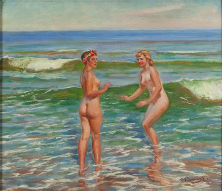 "First bath" by Stanislaw Zurawski - Auction record, sale price, and art valuation. Compare with similar artists and explore comparable artworks.