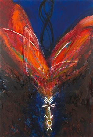 Sample artwork by Ryszard Wozniak (1956 - 2012), known for neo-expressionism, high color abstract figurative painting, teaching - View similar artists and auction records